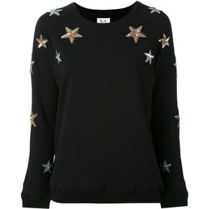 Zoe Karssen Black Sequins Stars Sweatshirt
